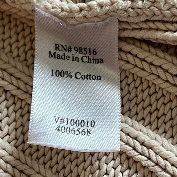 Coldwater Creek | Oatmeal Chunky Cable Knit Open Front Cardigan Sweater, Small - Picture 7 of 7